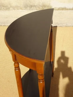 Pamono Half-Moon Console with Drawer in Cherry Wood, 1980s><noscript><img width=