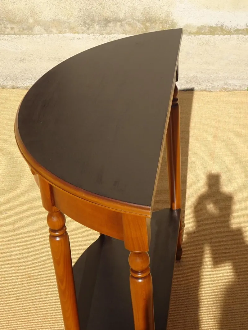 Pamono Half-Moon Console with Drawer in Cherry Wood, 1980s> Console Tables
