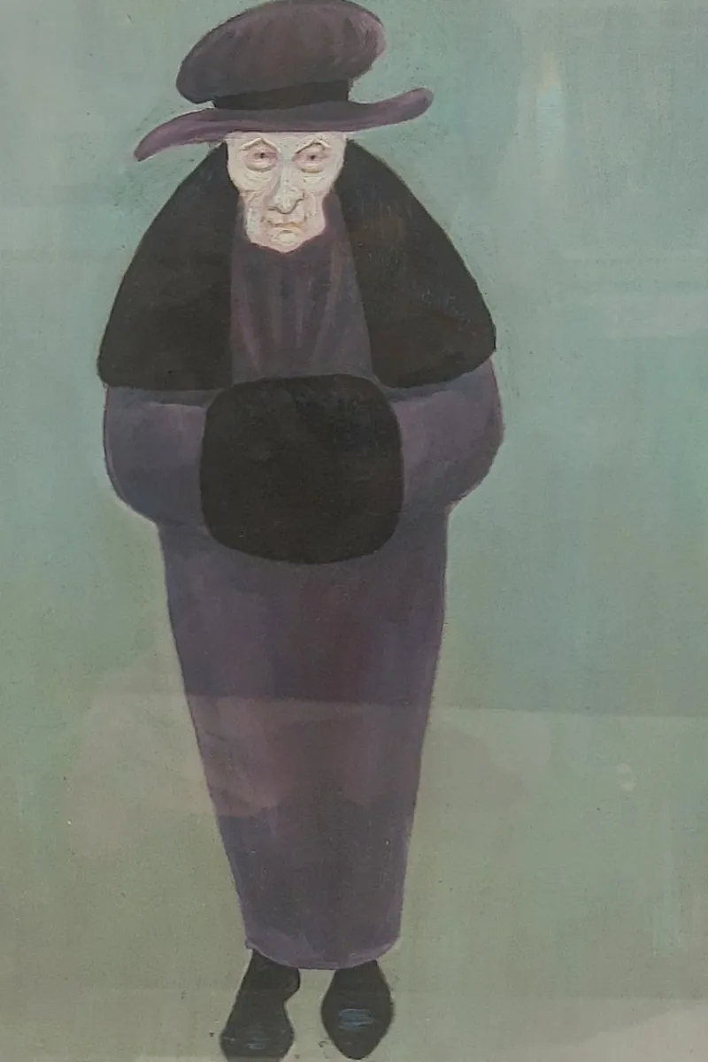 Discount Pamono Halina Dąbrowska, Portrait of Grandmother, Poland, 1964, Oil on Canvas, Framed