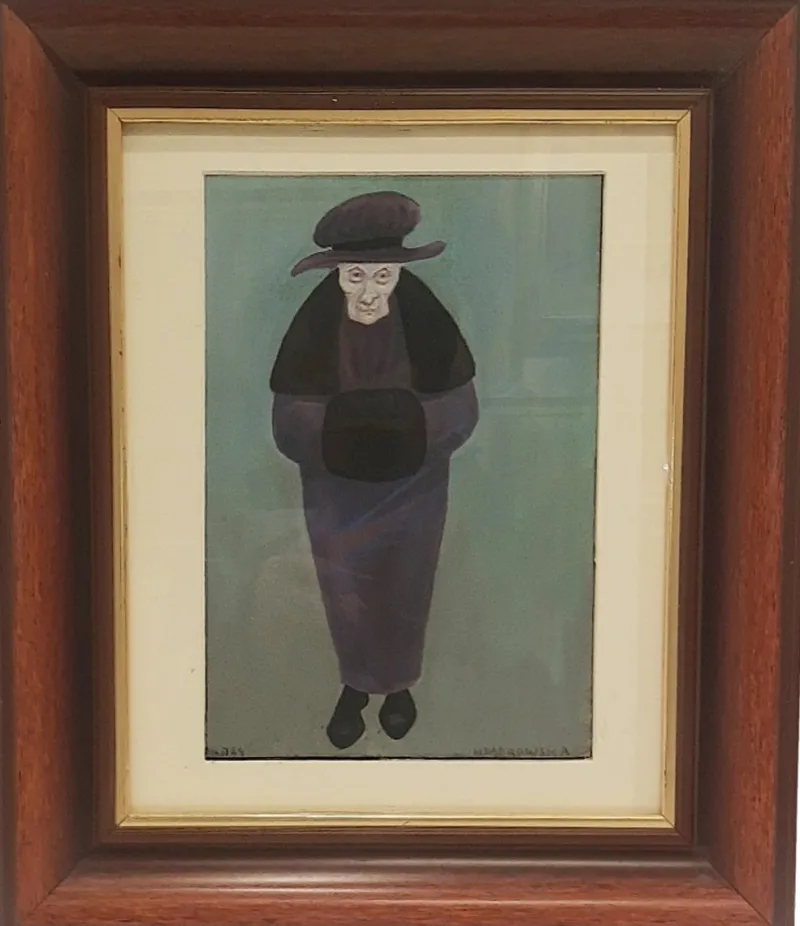 Discount Pamono Halina Dąbrowska, Portrait of Grandmother, Poland, 1964, Oil on Canvas, Framed