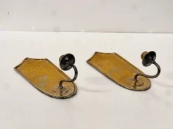 Hot Pamono Hammered Brass Wall Sconces, 1960s, Set of 2