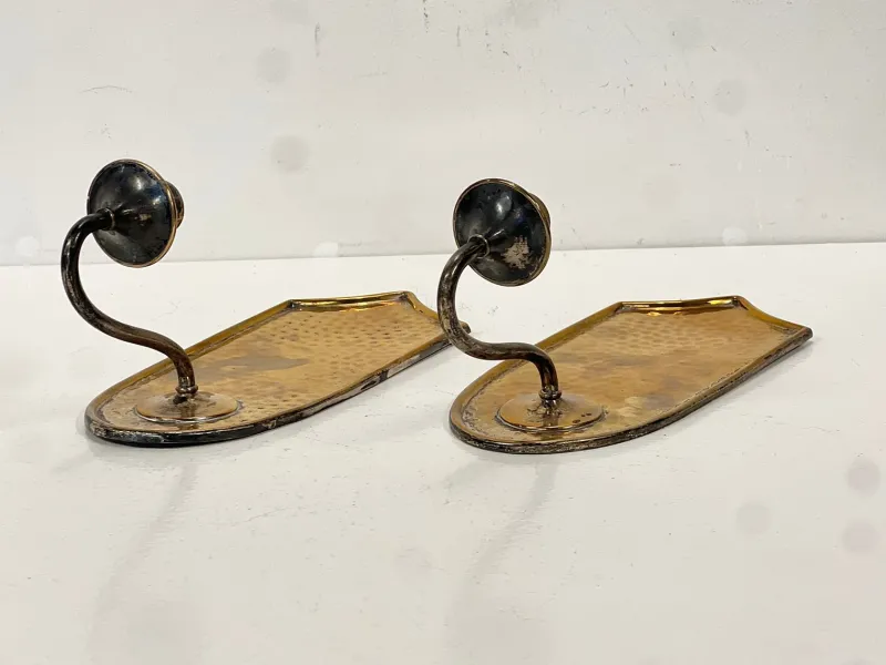 Hot Pamono Hammered Brass Wall Sconces, 1960s, Set of 2