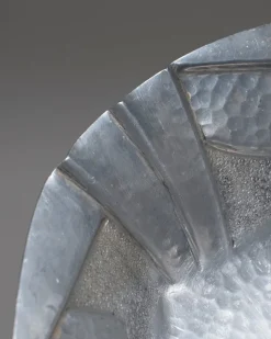Pamono Hammered Pewter Dish from Louis Houzeaux, 1930s