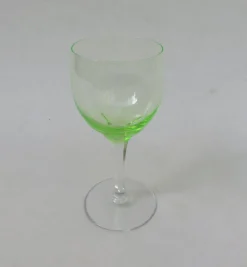 Discount Pamono Hand Blown Art Nouveau Uranium Glass Wine Glasses, Set of 8