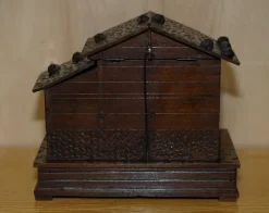 Pamono Hand Carved Black Forest Wood Cigar Box, 1880s><noscript><img width=