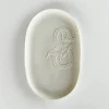 Clearance Pamono Hand Made White Porcelain Platter with Embroidered Letter Shirley by Studio Desimonewayland