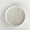 Best Pamono Hand Made White Porcelain Plate with Embroidered Letter J Josephine by Studio Desimonewayland