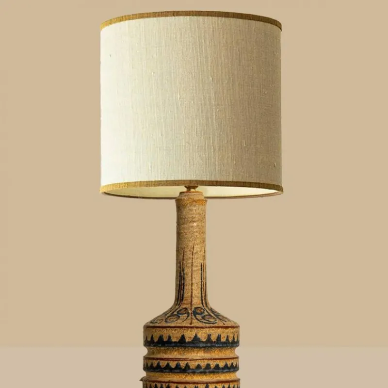 Pamono Hand Painted Sculptural Table Lamps, 1960s, Set of 2> Table Lamps