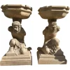 Pamono Hand-Carved Travertine and Marble Sculptural Pedestals, 1970> Pedestals And Columns
