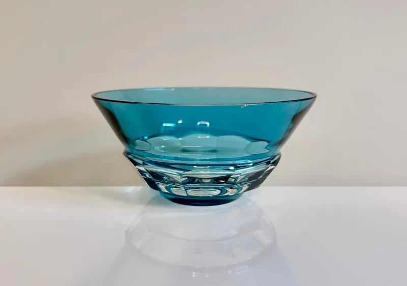 Pamono Handcrafted Art Deco Crystal Glass Bowl from Ludwig Moser & Söhne Karlsbad, Czechoslovakia, 1920s> Bowls