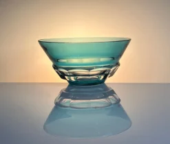 Pamono Handcrafted Art Deco Crystal Glass Bowl from Ludwig Moser & Söhne Karlsbad, Czechoslovakia, 1920s> Bowls