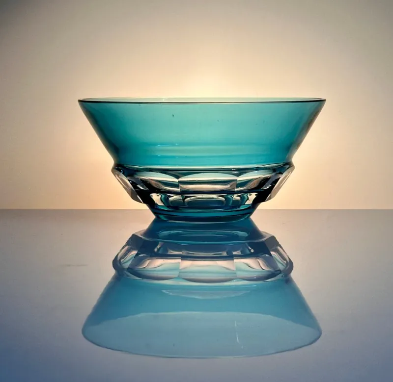 Pamono Handcrafted Art Deco Crystal Glass Bowl from Ludwig Moser & Söhne Karlsbad, Czechoslovakia, 1920s> Bowls