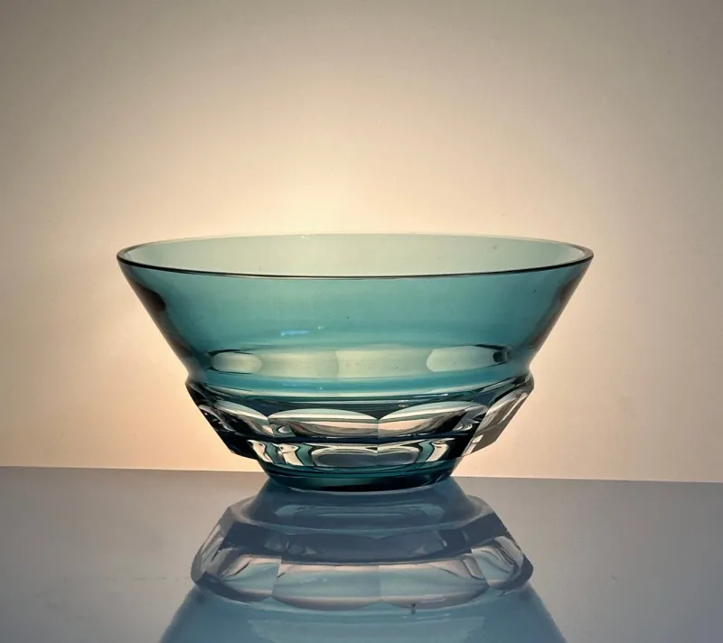 Pamono Handcrafted Art Deco Crystal Glass Bowl from Ludwig Moser & Söhne Karlsbad, Czechoslovakia, 1920s> Bowls