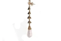 Pamono Handcrafted Gold and Silver Dangle Earrings with Quartz, Rubies and Diamonds, Set of 2><noscript><img width=
