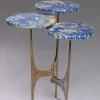 Sale Pamono Handcrafted Side Table in Bronze with Multi-Level Marble Tops, 2022