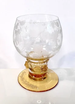 Online Pamono Handcrafted Wine or Brandy Glasses from Theresienthal Glassworks, Germany 1950s, Set of 4