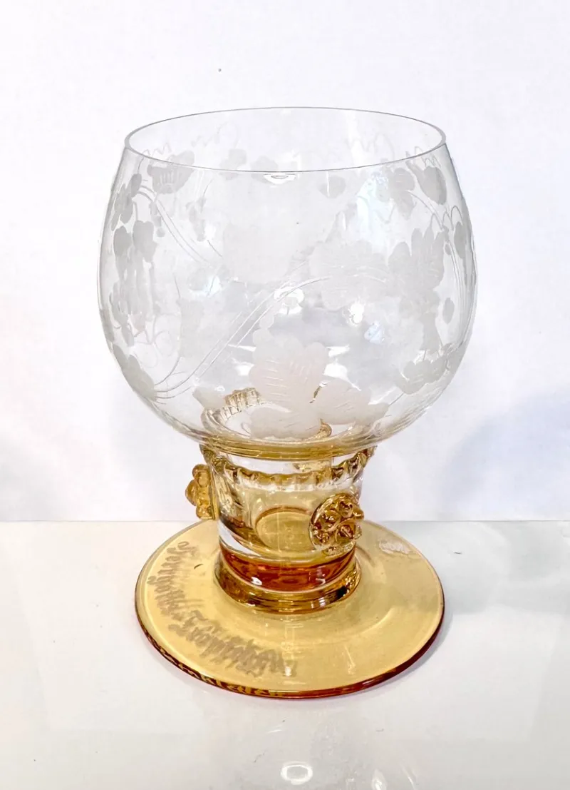 Online Pamono Handcrafted Wine or Brandy Glasses from Theresienthal Glassworks, Germany 1950s, Set of 4