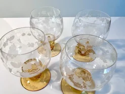 Online Pamono Handcrafted Wine or Brandy Glasses from Theresienthal Glassworks, Germany 1950s, Set of 4