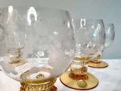 Online Pamono Handcrafted Wine or Brandy Glasses from Theresienthal Glassworks, Germany 1950s, Set of 4