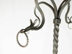 Pamono Hand-Crafted Wrought Iron Pedestal attributed to Alessandro Mazzucotelli, 1890s><noscript><img width=