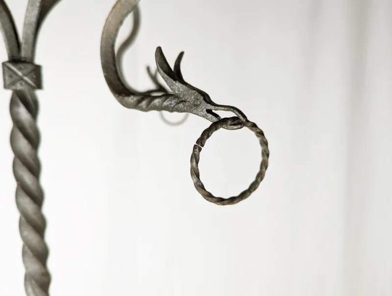 Pamono Hand-Crafted Wrought Iron Pedestal attributed to Alessandro Mazzucotelli, 1890s> Pedestals And Columns