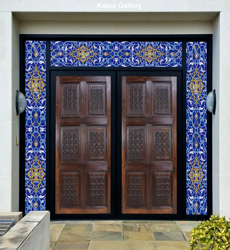 Pamono Handmade and Handcarved Sliding Door Panel, Nuristan, Afghanistan, 1920s> Architectural Elements