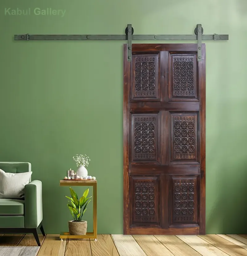 Pamono Handmade and Handcarved Sliding Door Panel, Nuristan, Afghanistan, 1920s> Architectural Elements