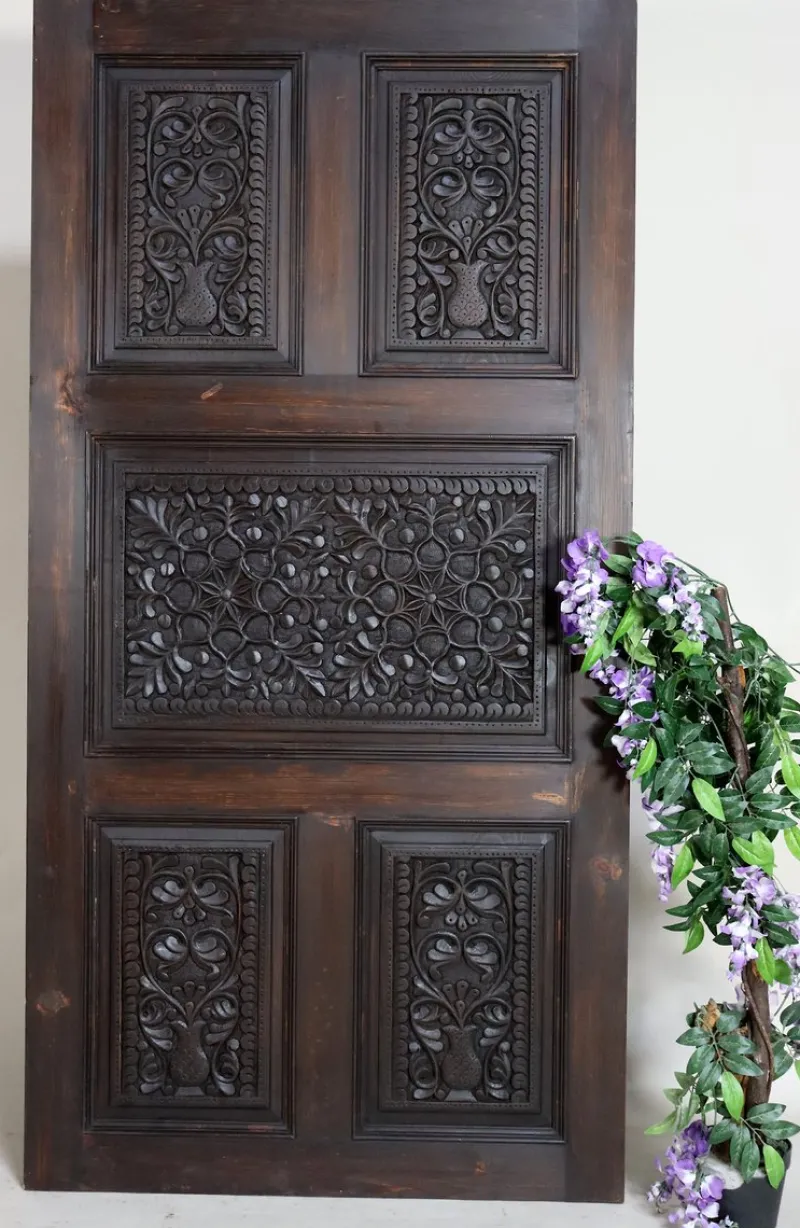 Best Pamono Handmade and Handcarved Sliding Door Panel, Nuristan, Afghanistan, 1920s