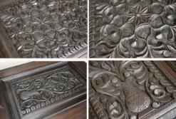 Best Pamono Handmade and Handcarved Sliding Door Panel, Nuristan, Afghanistan, 1920s