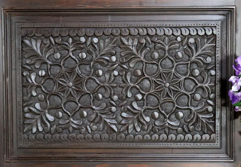 Best Pamono Handmade and Handcarved Sliding Door Panel, Nuristan, Afghanistan, 1920s