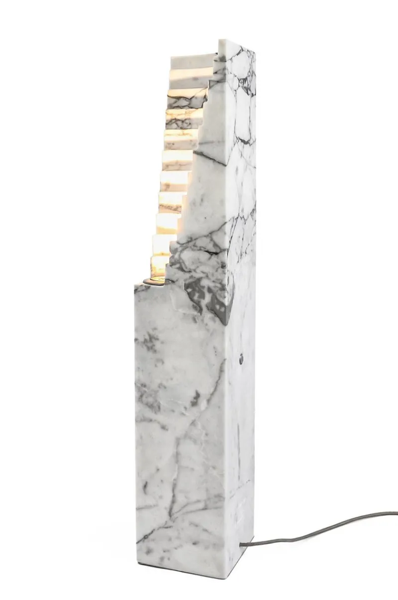 Sale Pamono Handmade Big Amphitheatre Lamp in Paonazzo Marble from Fiam
