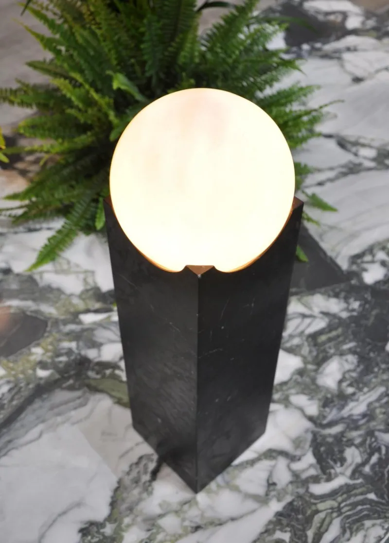 Pamono Handmade Big Eclipse Lamp in Black Marquina Marble from Fiam> Floor Lamps