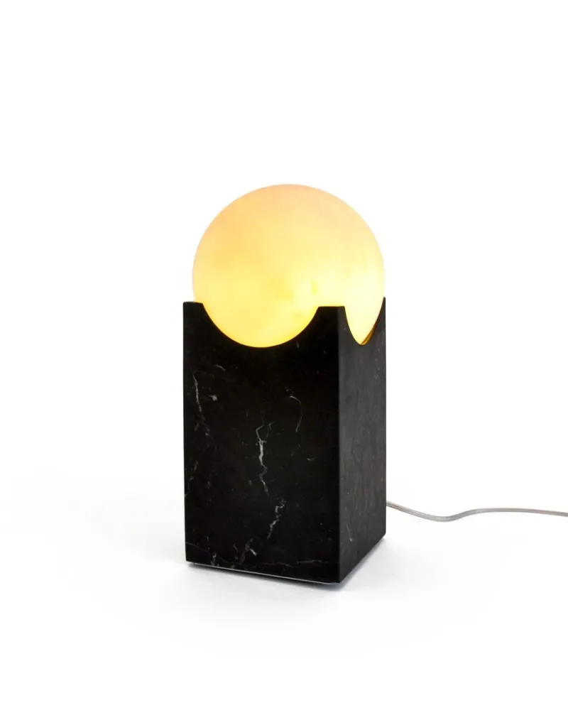 Pamono Handmade Big Eclipse Lamp in Black Marquina Marble from Fiam> Floor Lamps