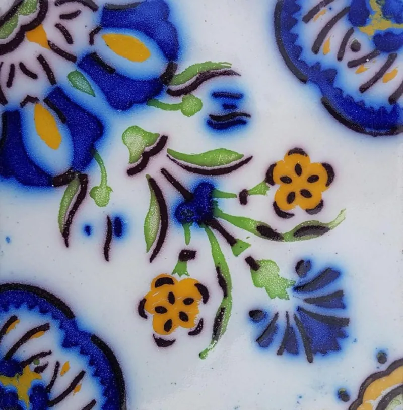 Pamono Handmade Ceramic Tiles attributed to Devres, France, 1960s> Architectural Elements