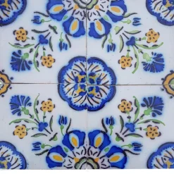 Pamono Handmade Ceramic Tiles attributed to Devres, France, 1960s><noscript><img width=