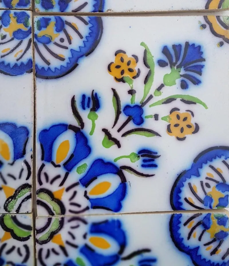 Pamono Handmade Ceramic Tiles attributed to Devres, France, 1960s> Architectural Elements