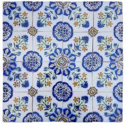 Pamono Handmade Ceramic Tiles attributed to Devres, France, 1960s><noscript><img width=