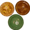 Pamono Handmade Clay Bowl Pottery Bowl Plate, 1930s, Set of 3> Dinner Plates & Bowls