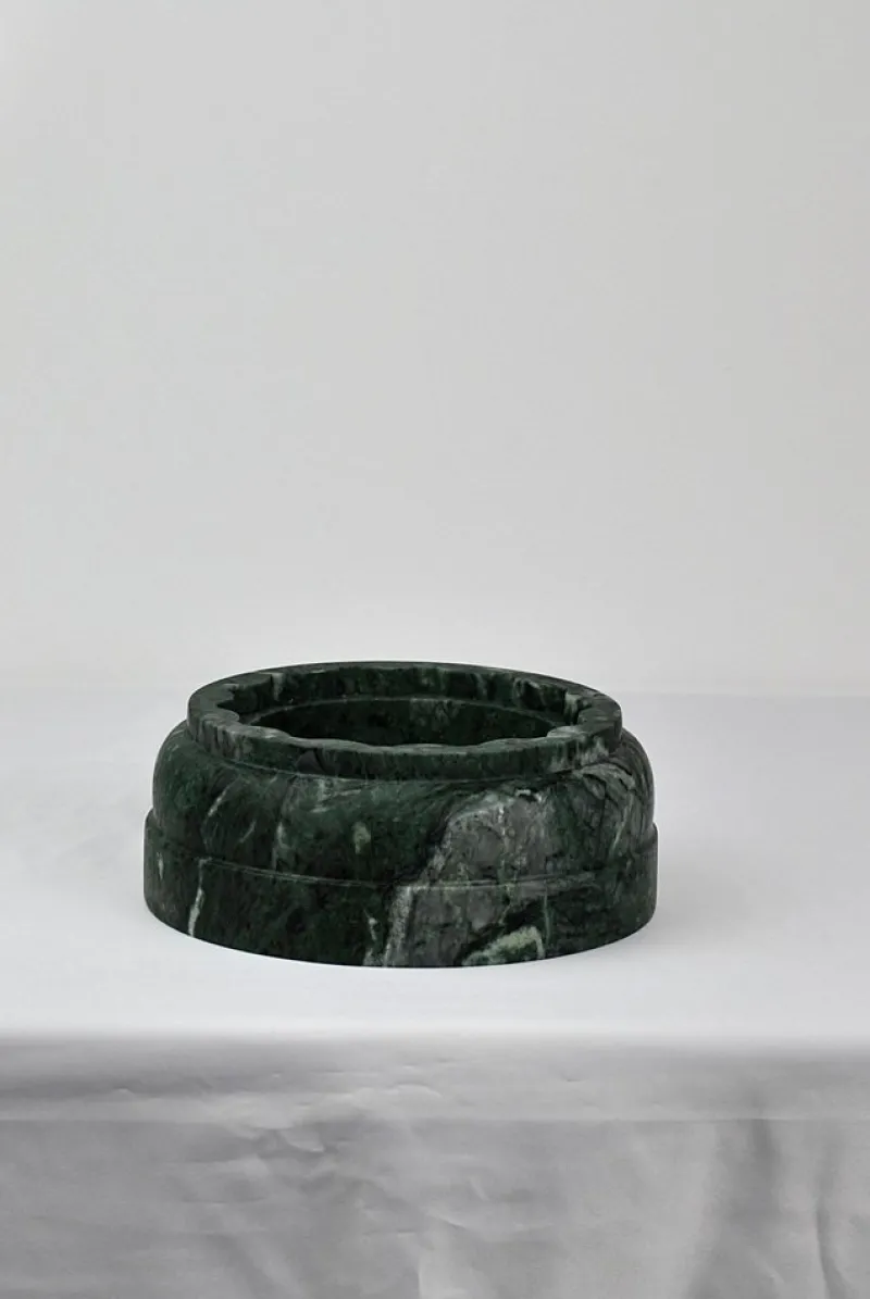 Pamono Handmade Column Vase in Satin Green Guatemala Marble by Fiammetta V.> Tabletop