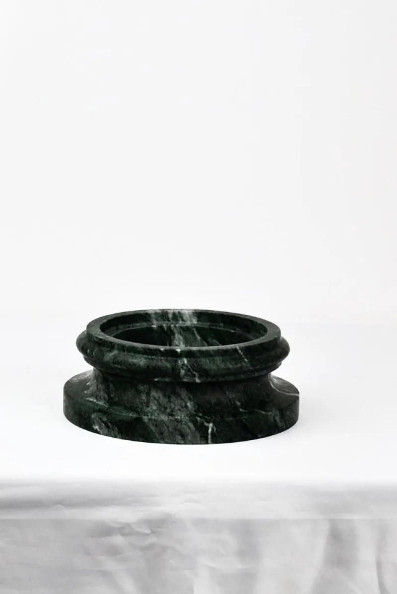 Pamono Handmade Column Vase in Satin Green Guatemala Marble by Fiammetta V.> Tabletop