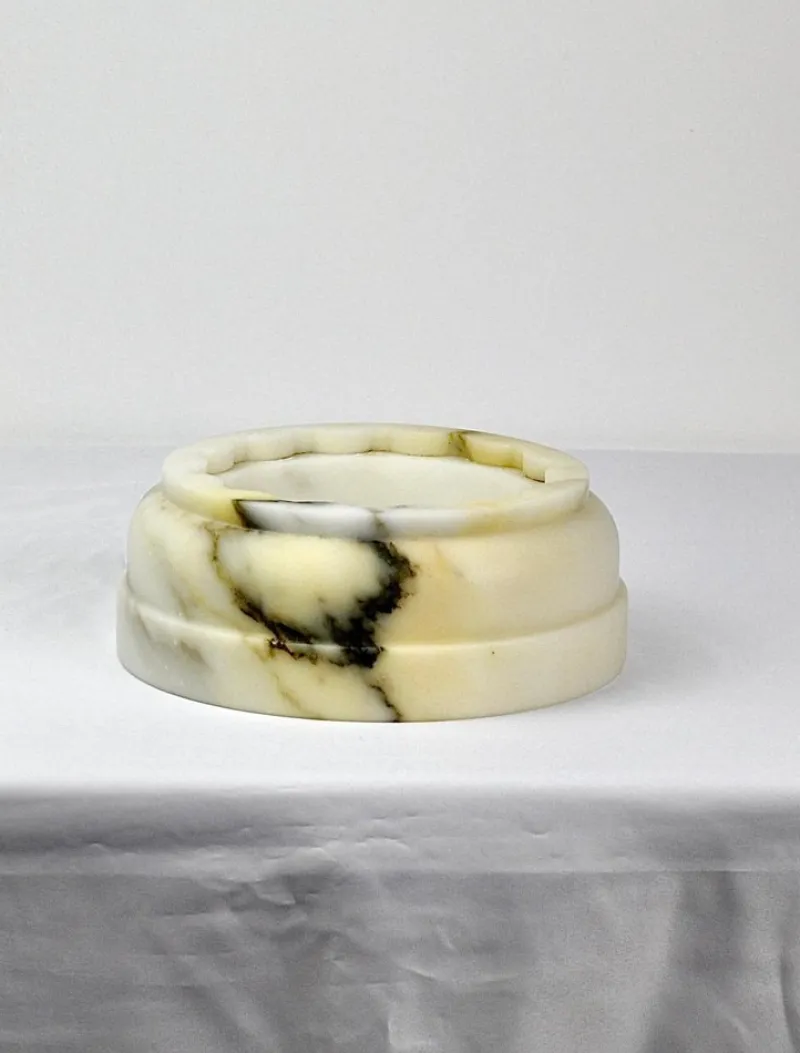 Pamono Handmade Column Vase in Satin Green Guatemala Marble by Fiammetta V.> Tabletop