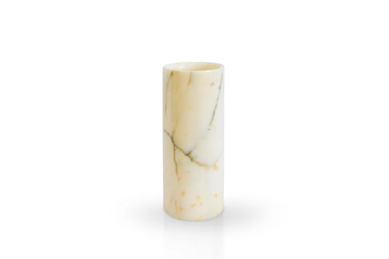 Hot Pamono Handmade Cylindrical Paonazzo Marble Vase by Fiam