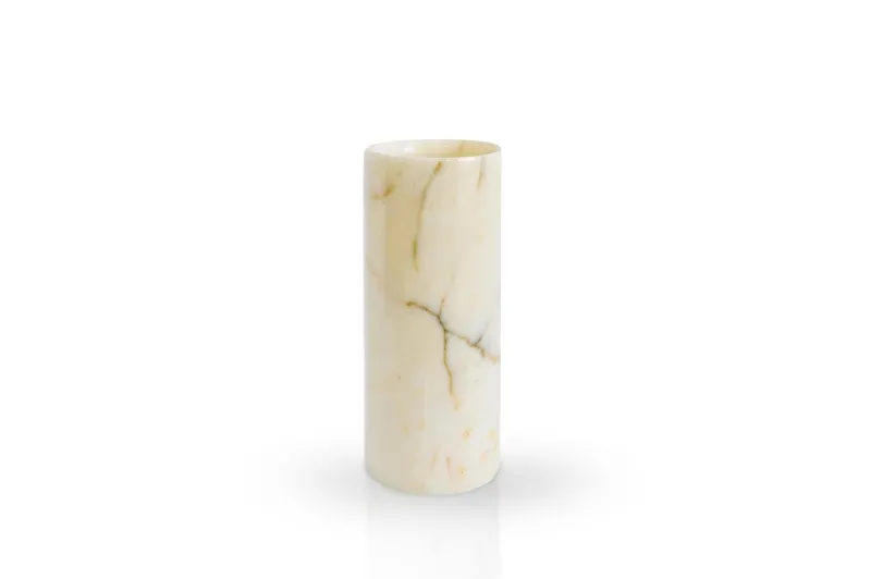 Hot Pamono Handmade Cylindrical Paonazzo Marble Vase by Fiam