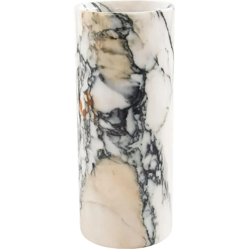 Hot Pamono Handmade Cylindrical Paonazzo Marble Vase by Fiam