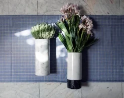 Hot Pamono Handmade Cylindrical Paonazzo Marble Vase by Fiam
