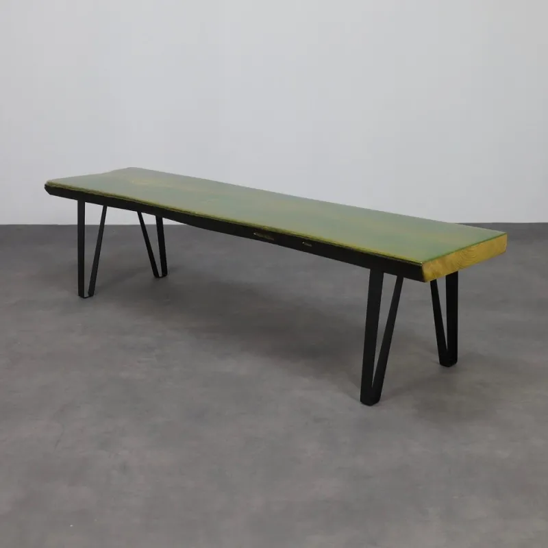 Hot Pamono Handmade Green Epoxy Fusion Bench, 1990s
