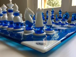 Pamono Handmade Italian Murano Art Glass Chess Board, Italian Glass from Simoeng, Venice, Set of 33><noscript><img width=