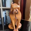 Hot Pamono Handmade Leather Dog from Deru, Germany, 1960s