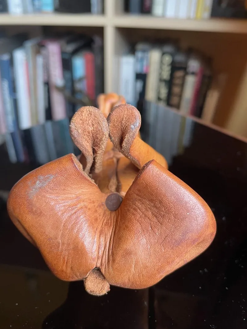 Hot Pamono Handmade Leather Dog from Deru, Germany, 1960s