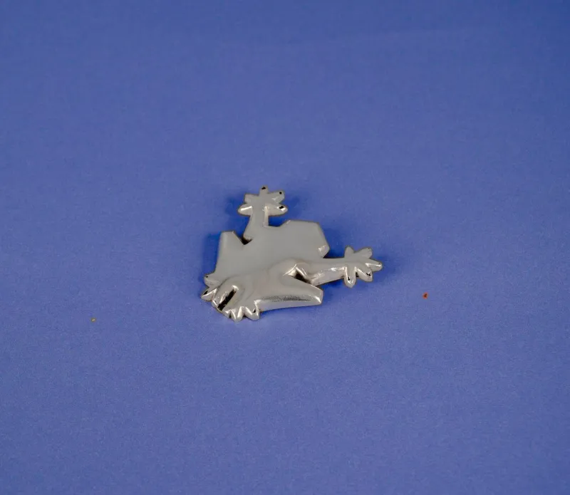 Pamono Handmade Silver Frog Brooch> Brooches